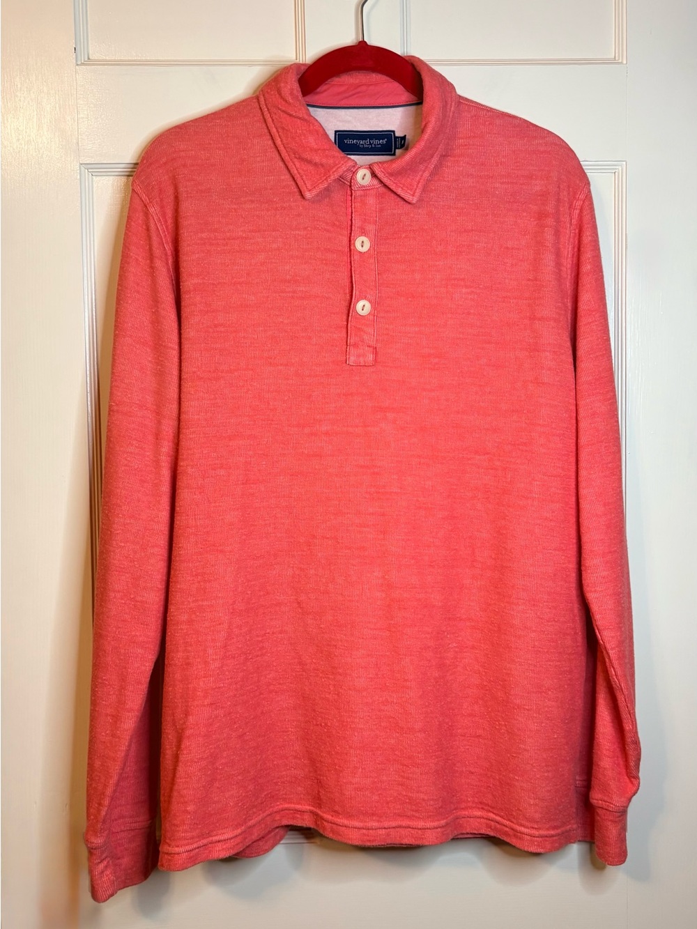 Vineyard Vines Coral Long-Sleeve Polo Shirt